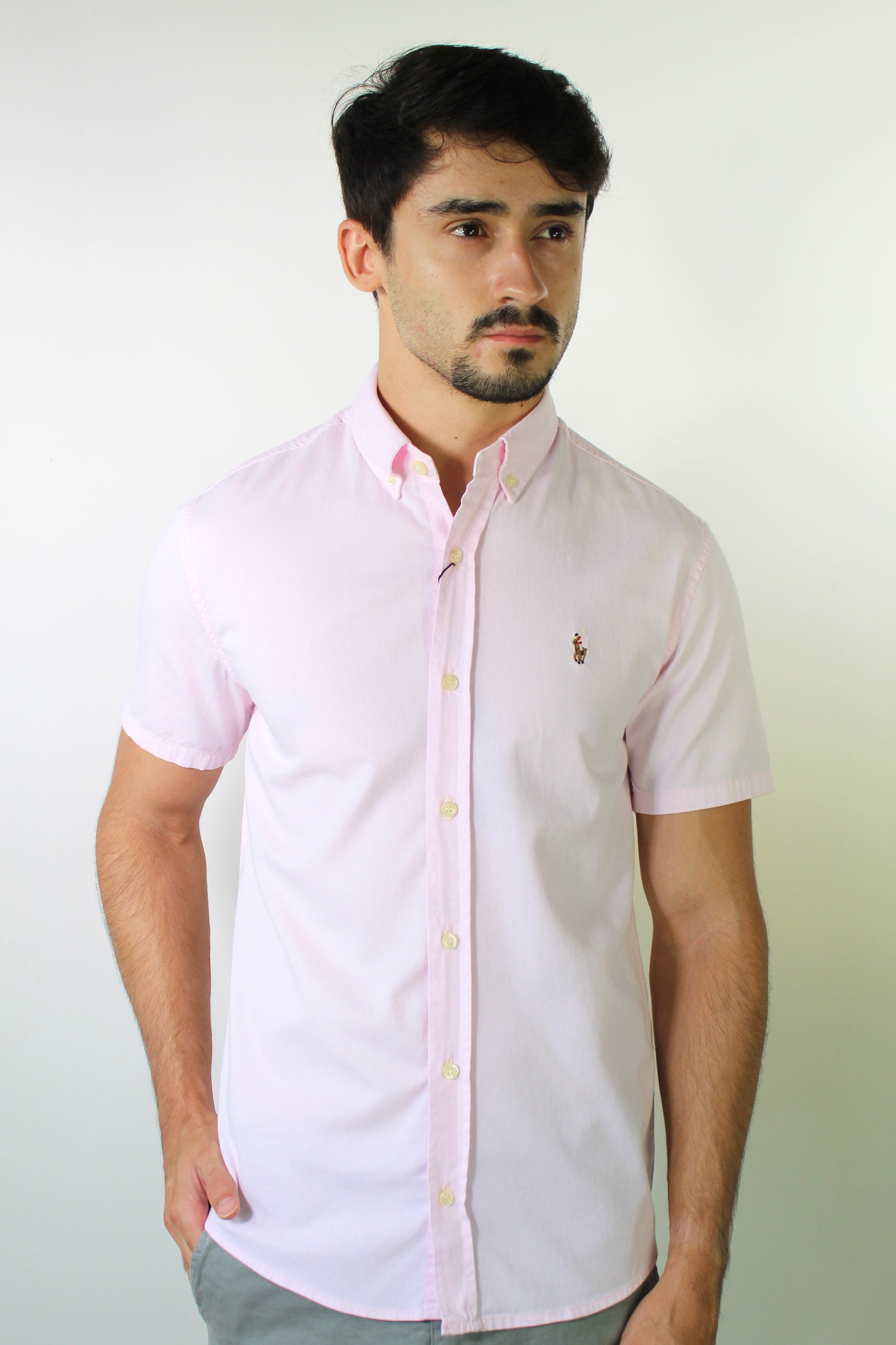 Camisa Social Manga Curta RL - Rosa