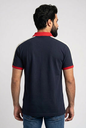 Camisa Gola Polo LCT Legacy Contrast Zip - Azul Marinho