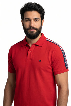 Camisa Gola Polo TH Legacy Stripe - Vermelha