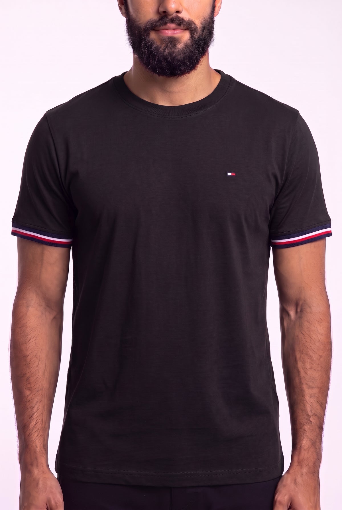 Camiseta TH Stripe Edge - Preta