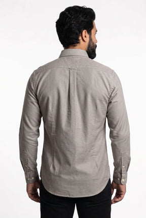 Camisa Social Lisa RL Manga Longa - Marrom Mescla