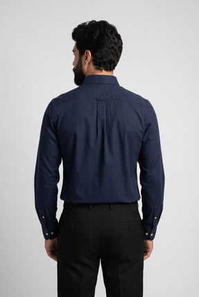 Camisa Social Lisa RL Manga Longa - Azul Marinho