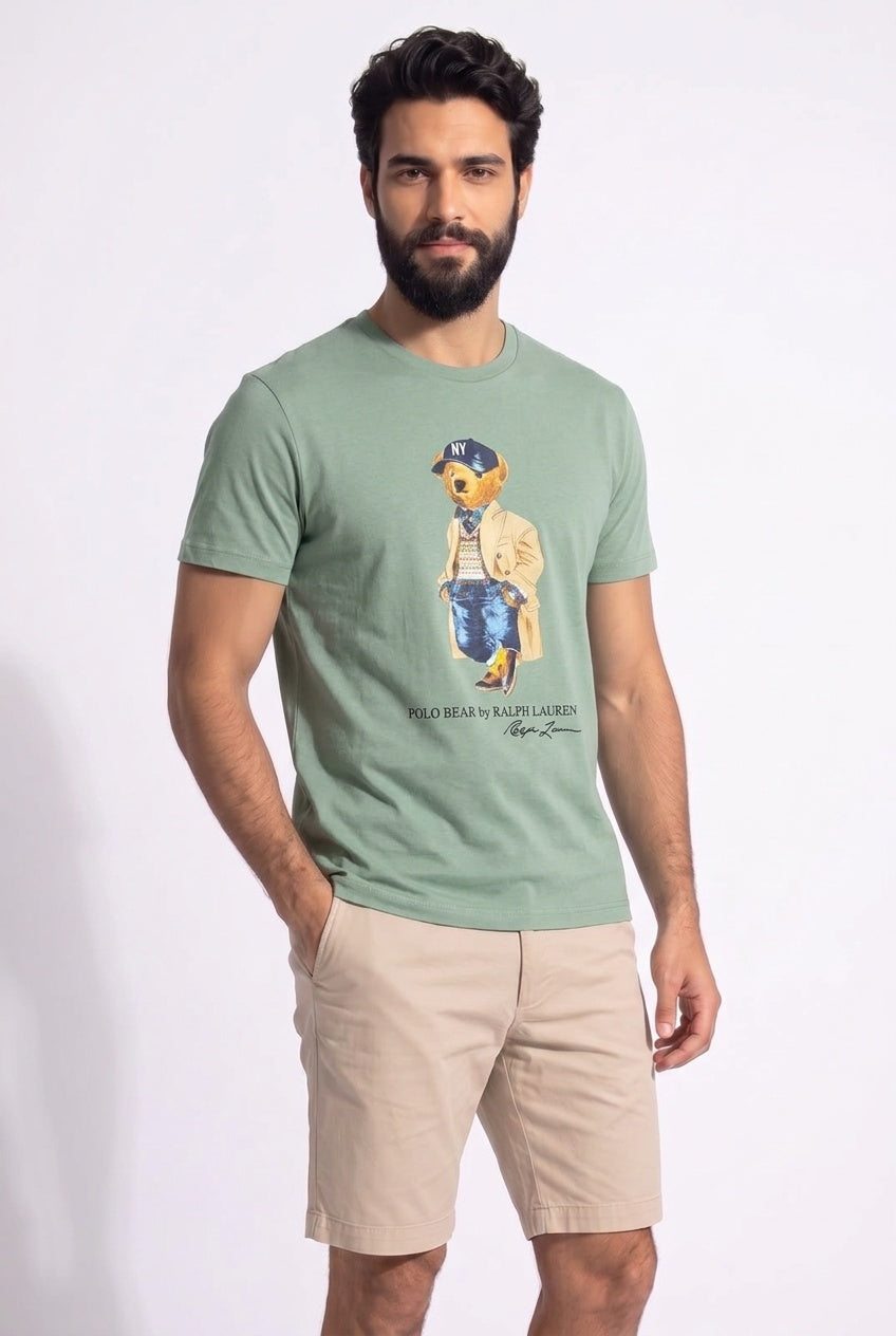 Camiseta RL Iconic Bear Golf Club - Verde Menta