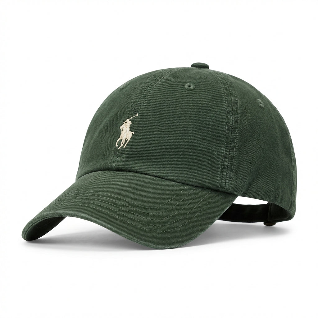 Boné Polo RL Classic - Verde Army Small Pony Creme