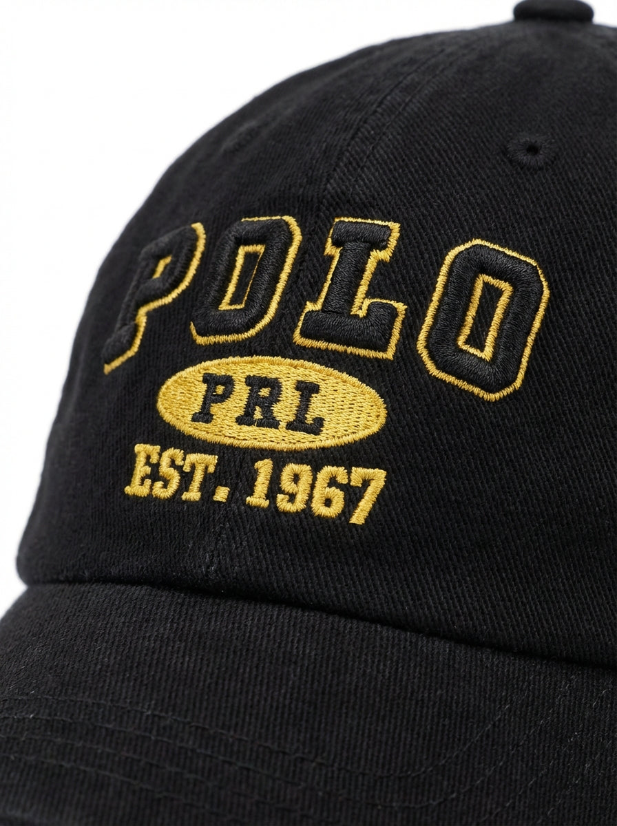 Boné Polo RL - Polo PRL Preto com Amarelo