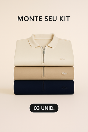 Combo 03 Camisas Gola Polo LCT Front Zipper