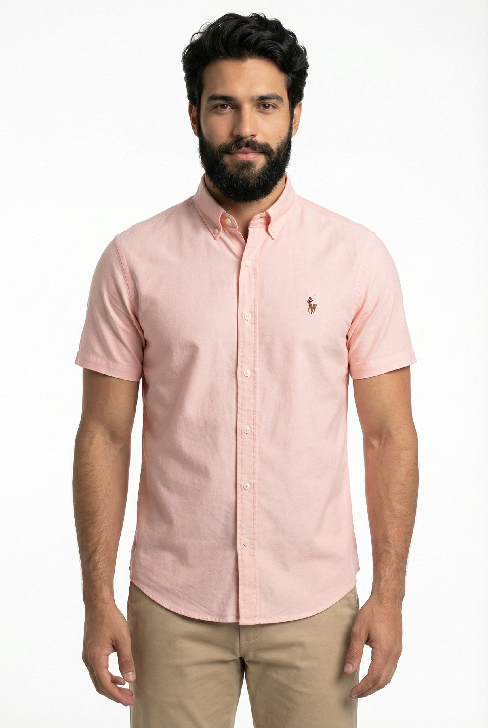 Camisa Social Manga Curta RL - Salmão