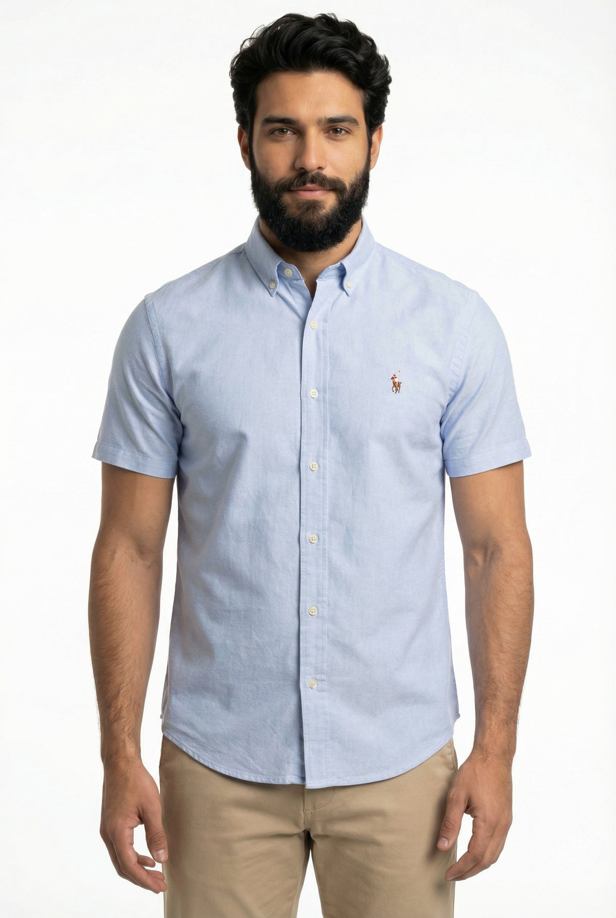 Camisa Social Manga Curta RL - Azul Claro