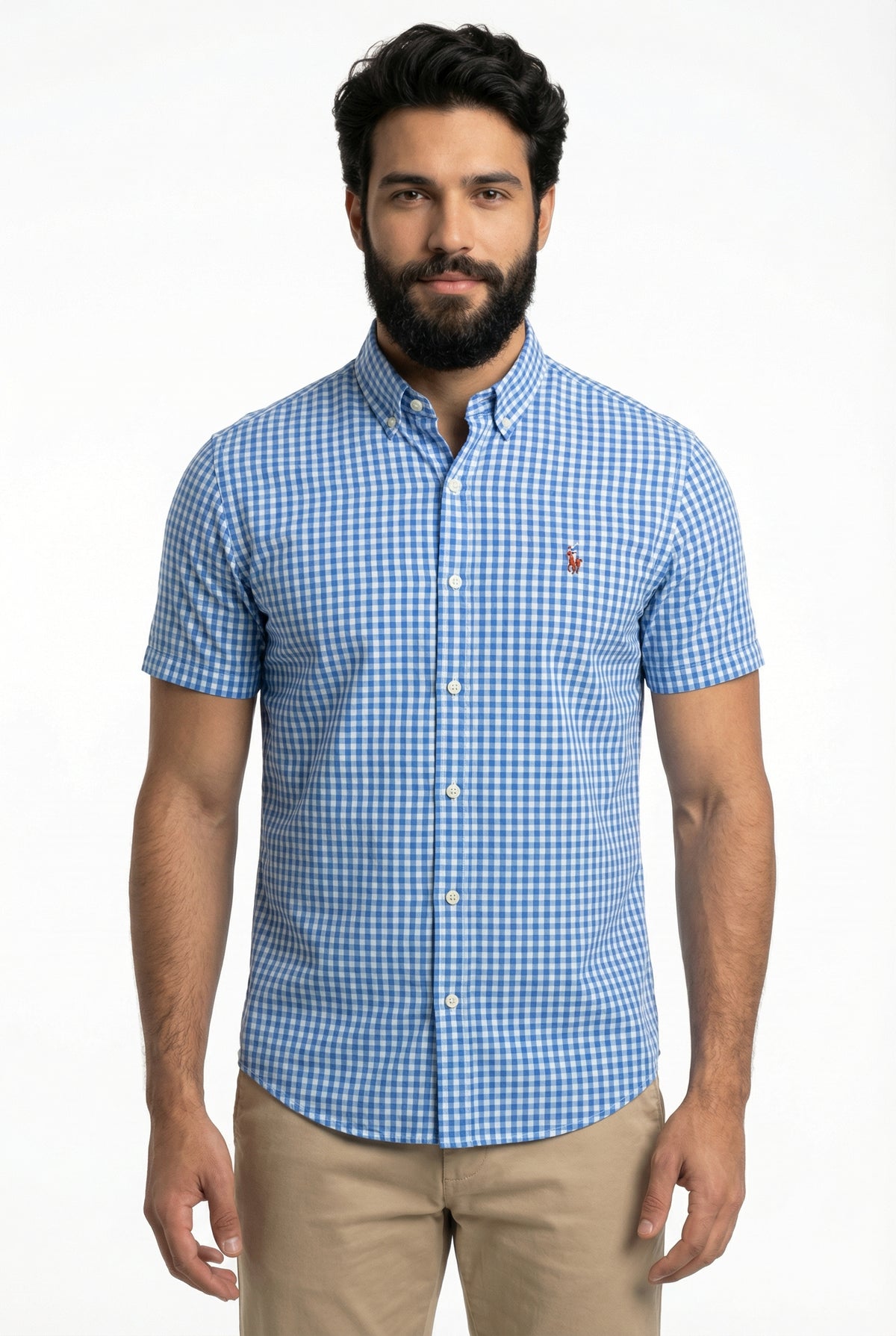 Camisa Manga Curta RL - Xadrez Azul | Verde