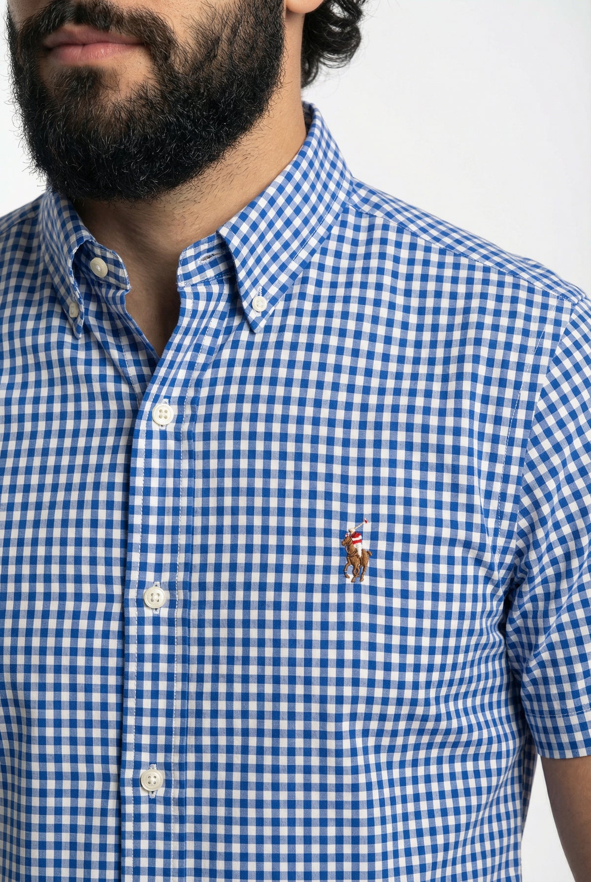 Camisa Manga Curta RL - Xadrez Azul | Verde
