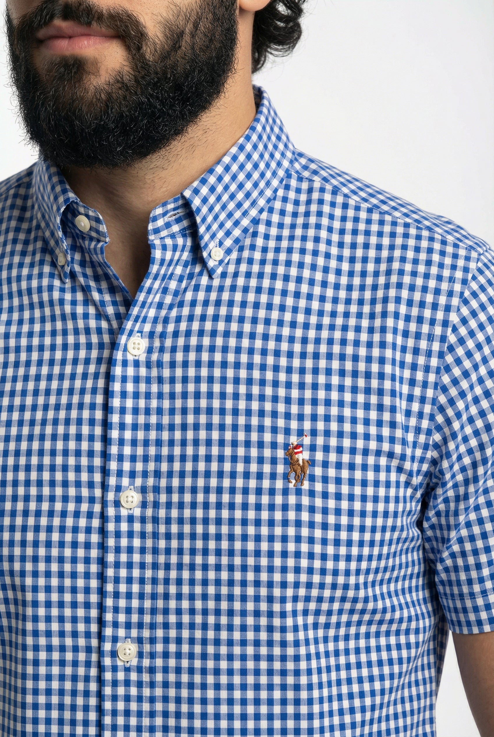 Camisa Manga Curta RL - Xadrez Azul | Verde