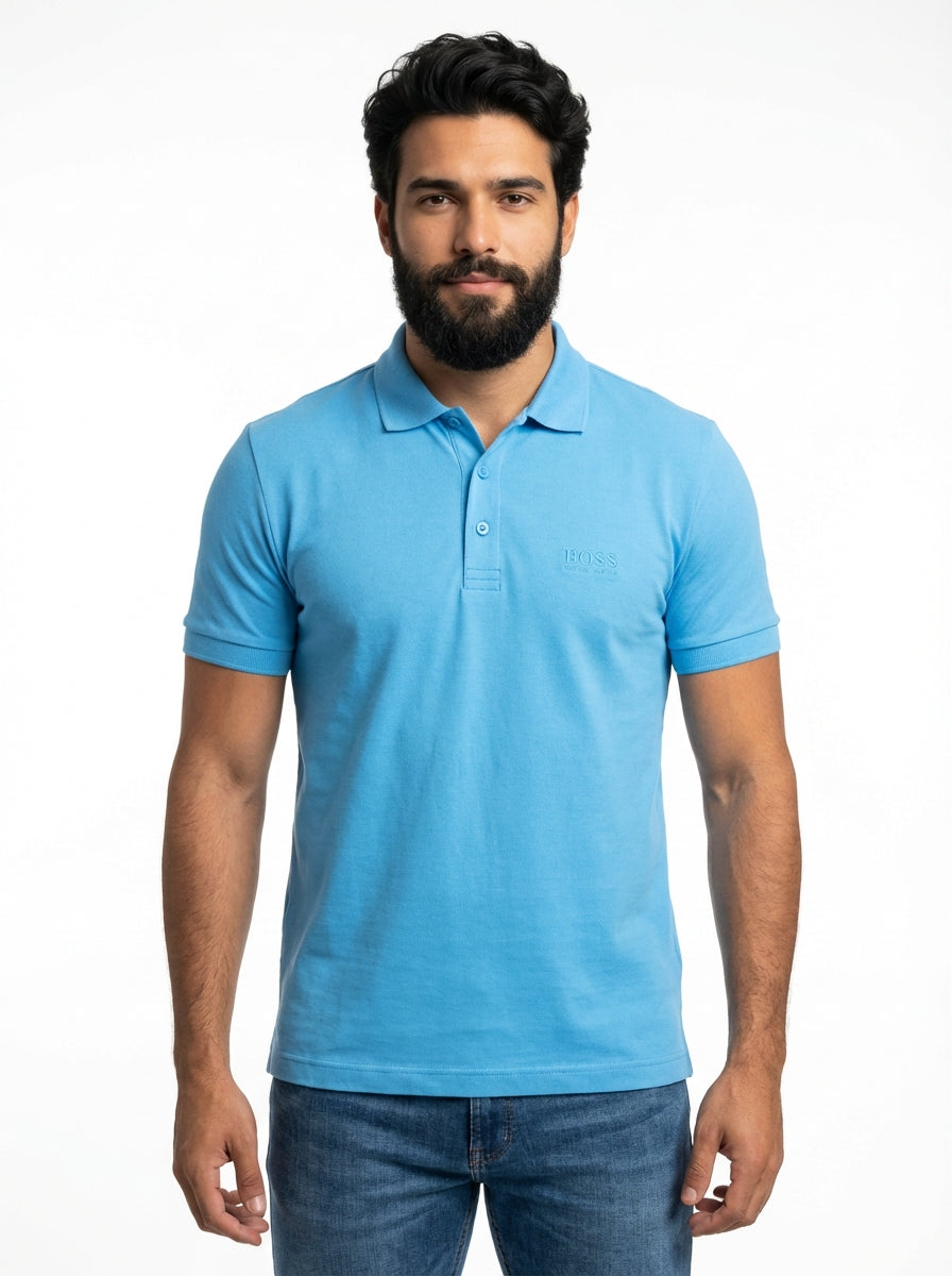 Camisa Gola Polo Boss | Boss Monochrome - Azul Bebê