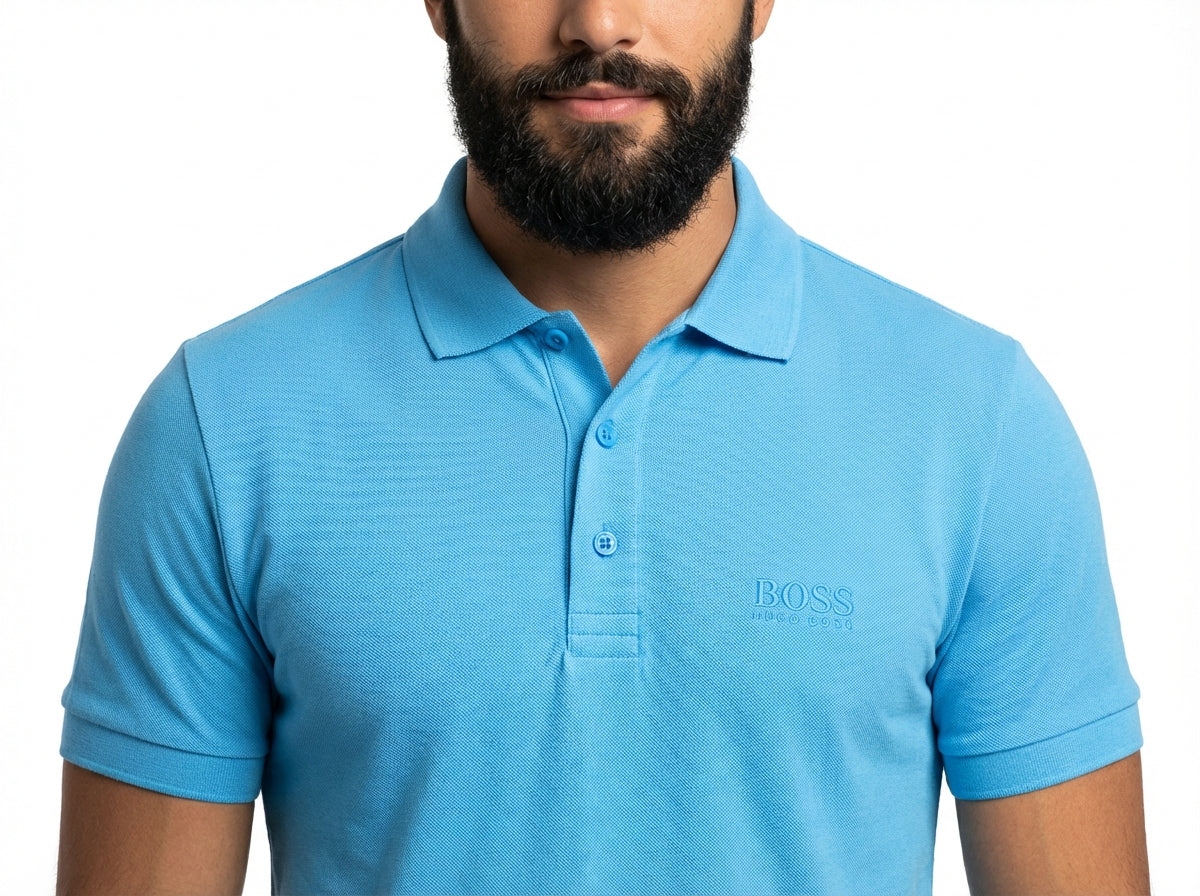 Camisa Gola Polo Boss | Boss Monochrome - Azul Bebê