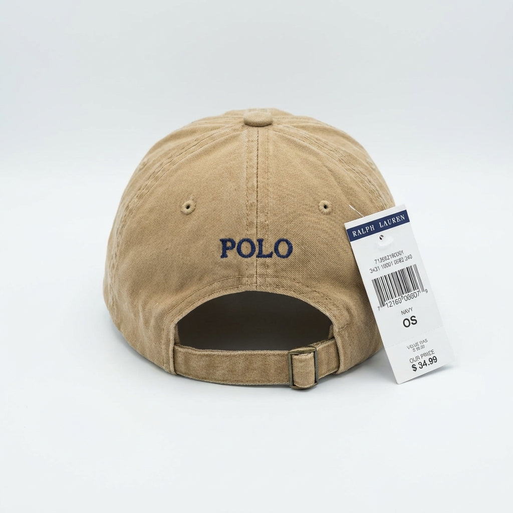 Boné Polo RL Classic - Cáqui Small Pony Azul Marinho