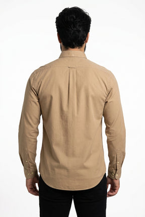 Camisa Social Lisa RL Manga Longa - Cáqui Small Pony Color