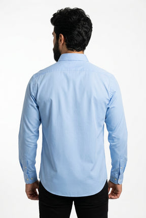 Camisa Social Lisa RL Manga Longa - Azul Bebê