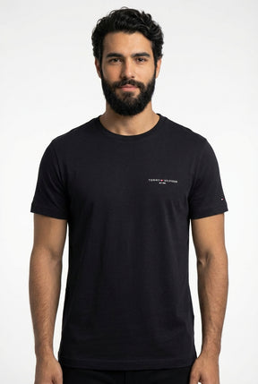 Camiseta TH Side Logo Flag Est. 1985 - Preta