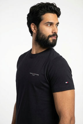 Camiseta TH Side Logo Flag Est. 1985 - Preta