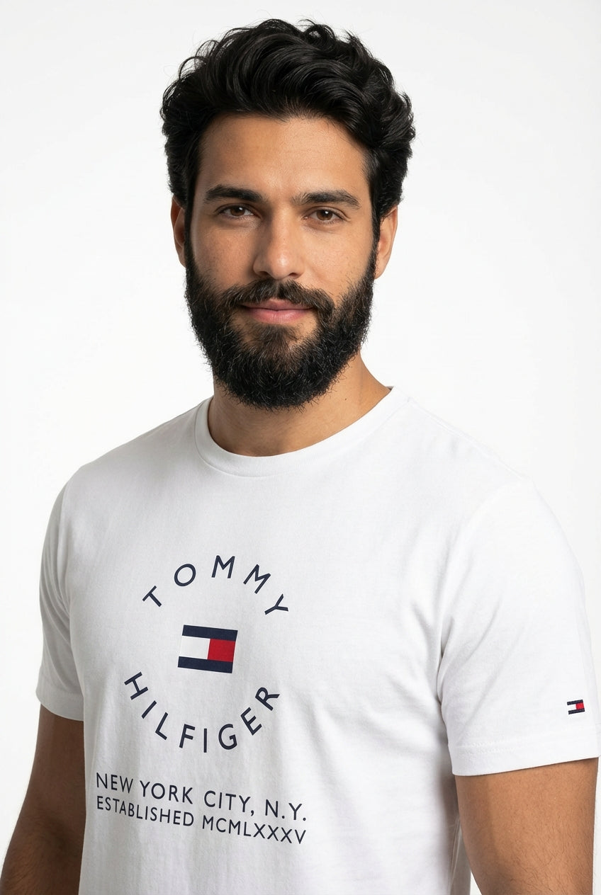 Camiseta TH Circle Style NYC - Branca