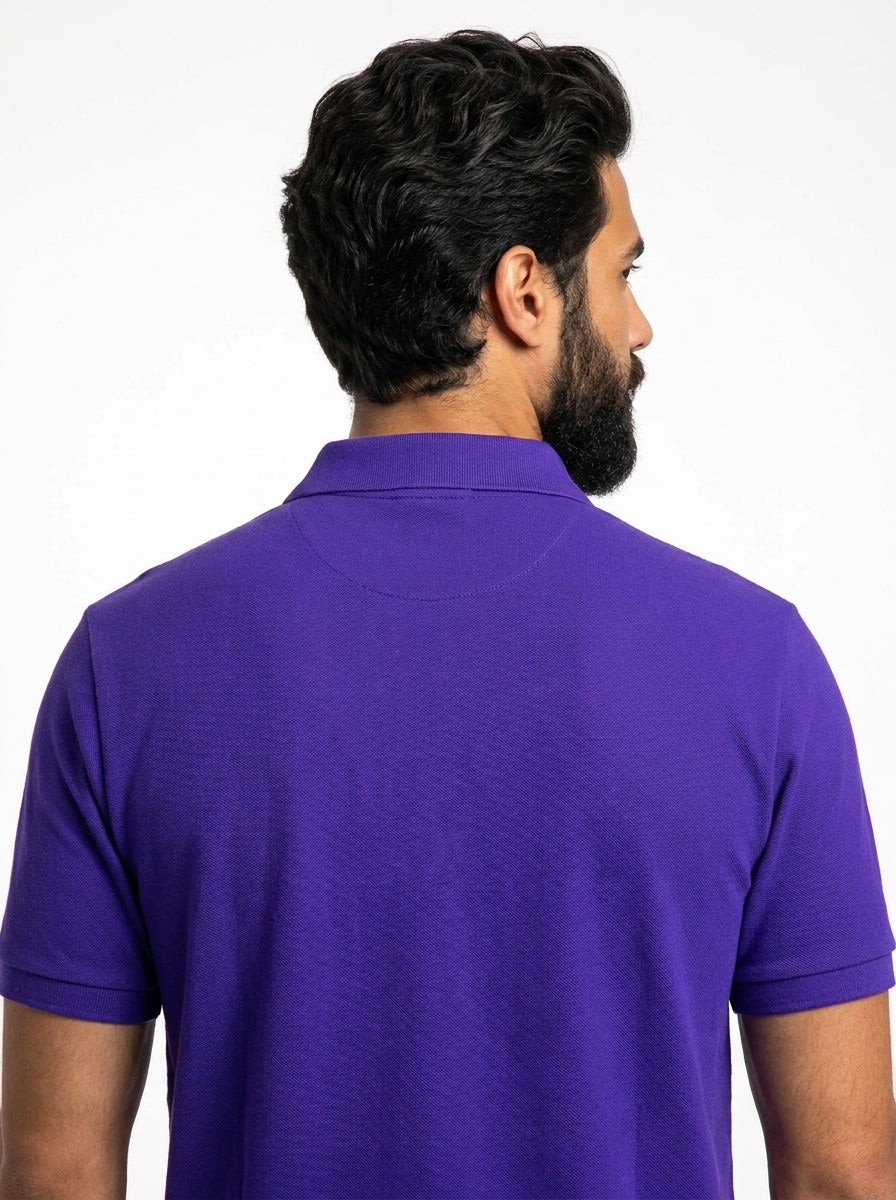 Camisa Gola Polo RL - Roxa Small Pony Amarelo