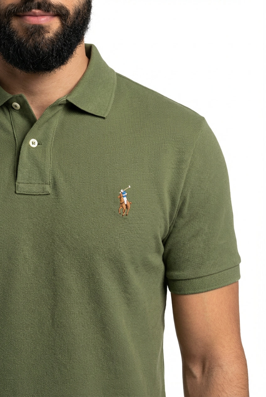 Camisa Gola Polo RL - Verde Musgo Small Pony Colorido