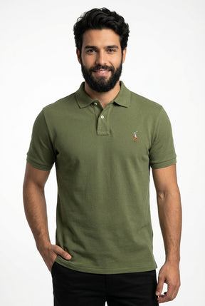 Camisa Gola Polo RL - Verde Musgo Small Pony Colorido