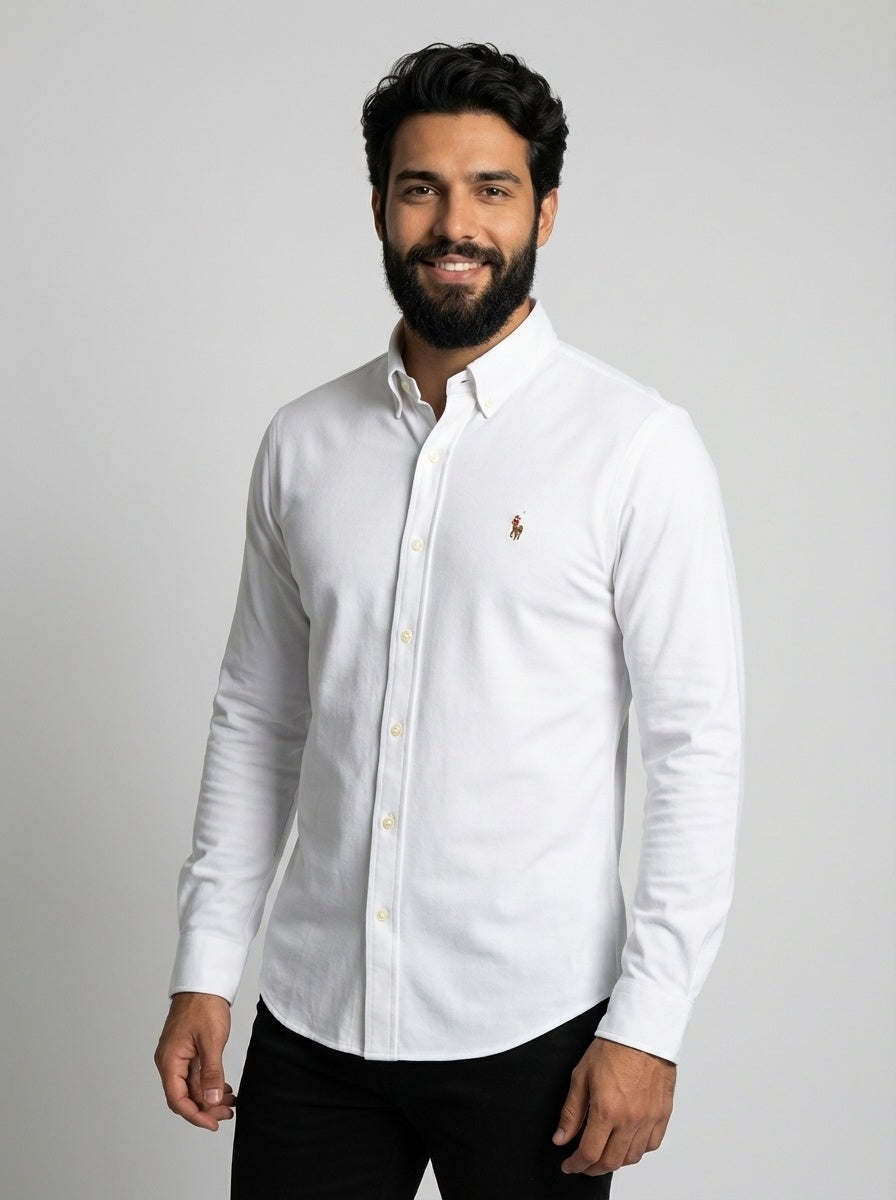 Camisa Social Lisa RL Manga Longa - Branca