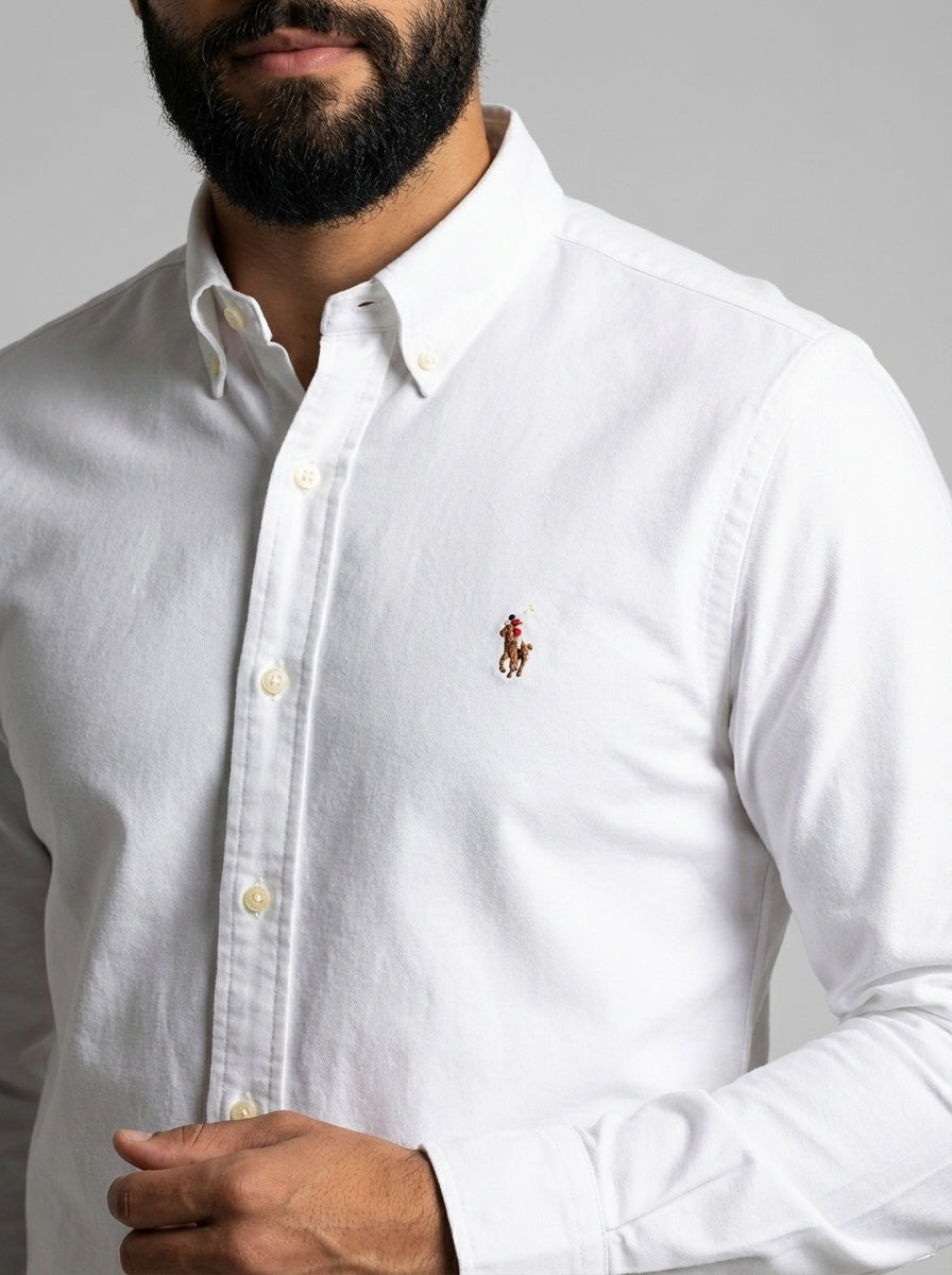 Camisa Social Lisa RL Manga Longa - Branca