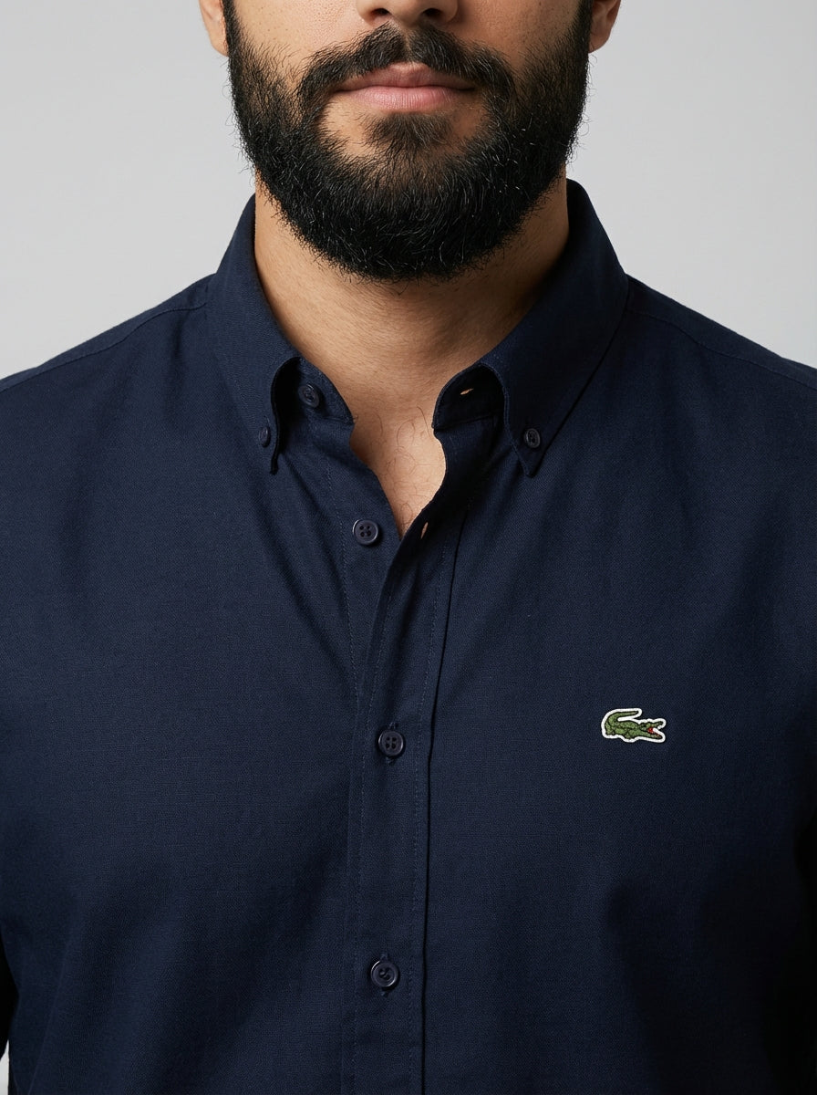 Camisa Social LCT Signature Manga Longa - Azul Marinho