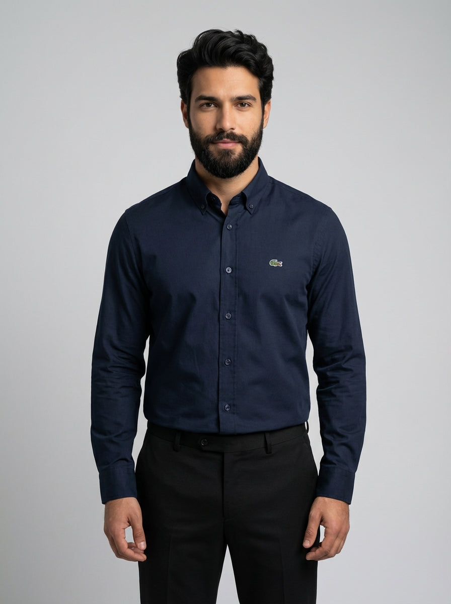Camisa Social LCT Signature Manga Longa - Azul Marinho