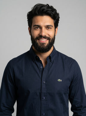 Camisa Social LCT Signature Manga Longa - Azul Marinho