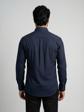 Camisa Social LCT Signature Manga Longa - Azul Marinho