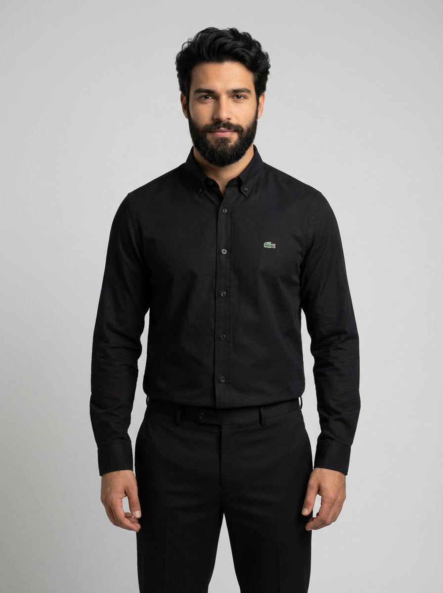 Camisa Social LCT Signature Manga Longa - Preta