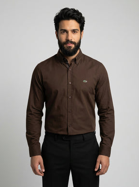 Camisa Social LCT Signature Manga Longa - Marrom