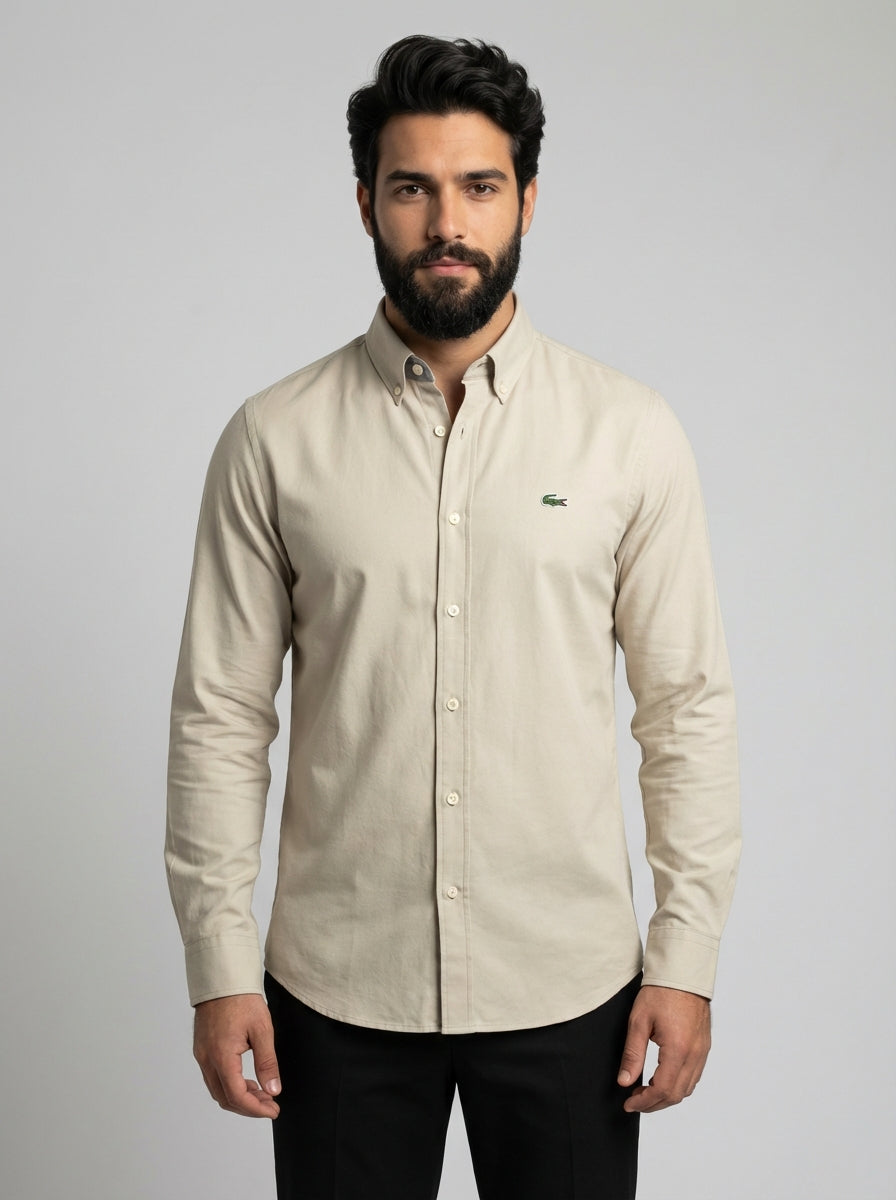 Camisa Social LCT Signature Manga Longa - Areia