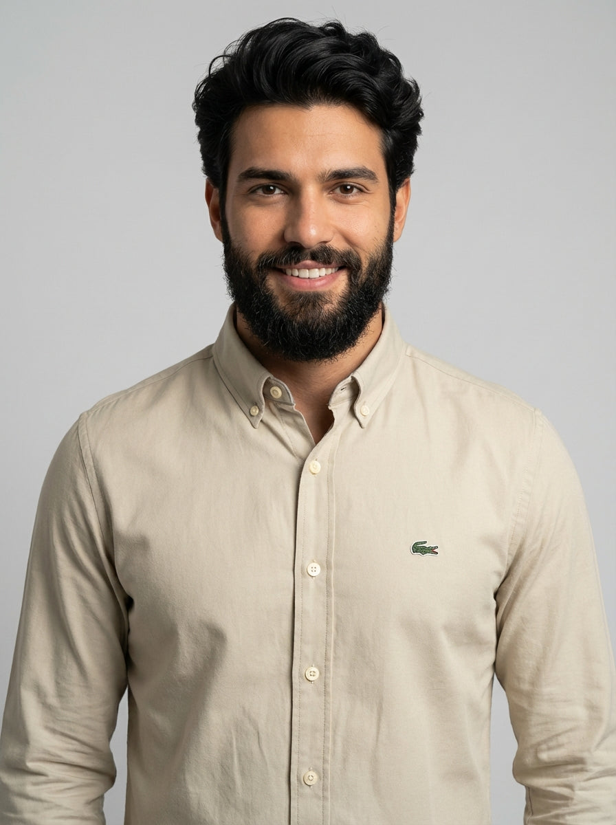 Camisa Social LCT Signature Manga Longa - Areia