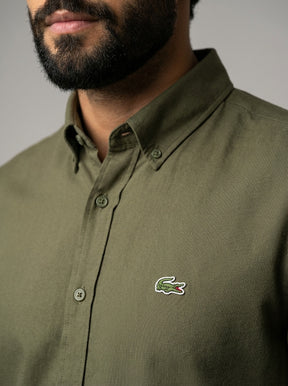 Camisa Social LCT Signature Manga Longa - Verde Army