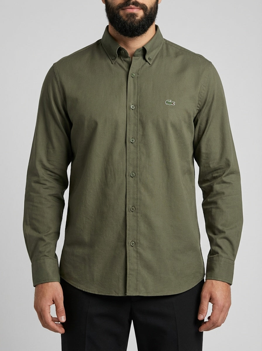 Camisa Social LCT Signature Manga Longa - Verde Army