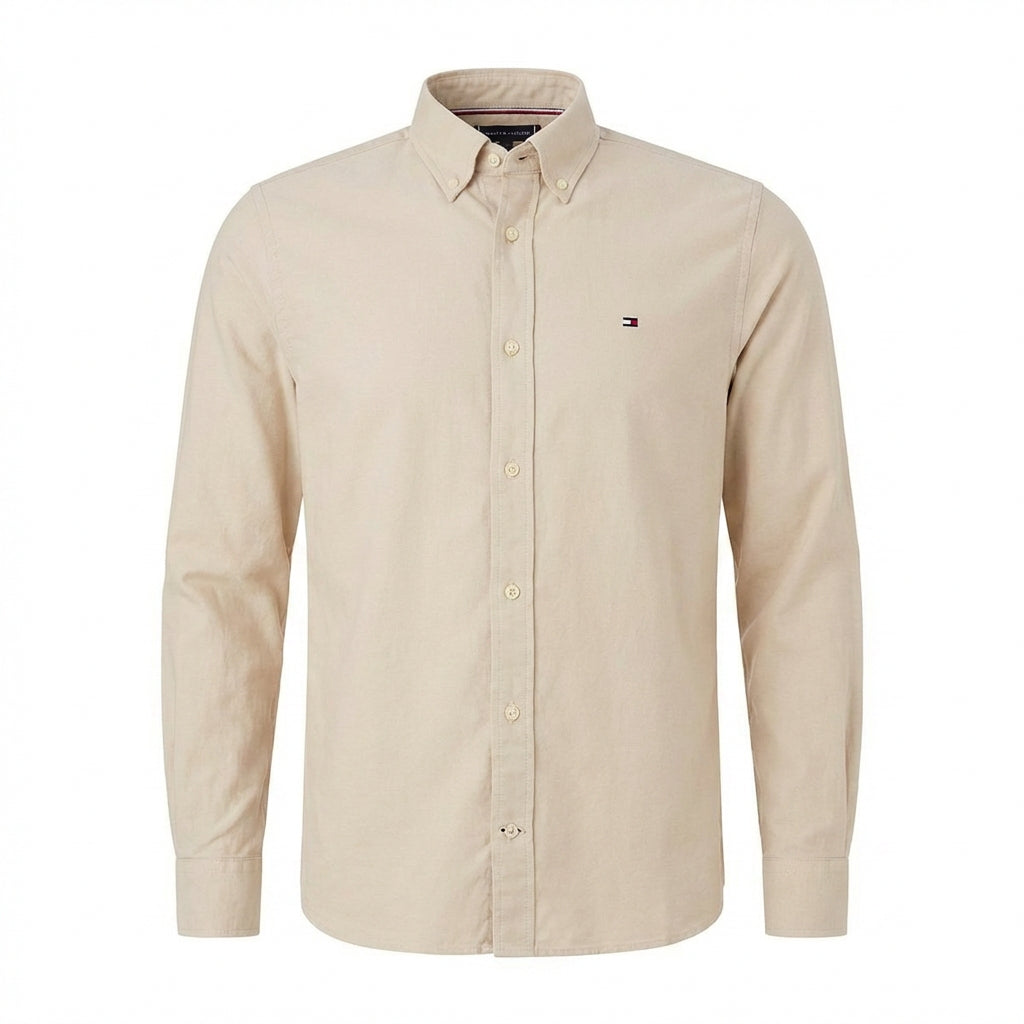 Camisa Social Lisa Manga Longa TH Classic  - Areia