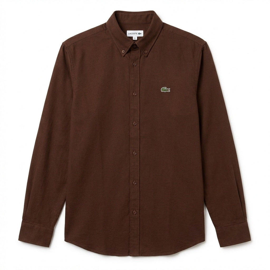 Camisa Social LCT Signature Manga Longa - Marrom