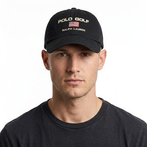 Boné RL Polo Golf USA Flag - Preto
