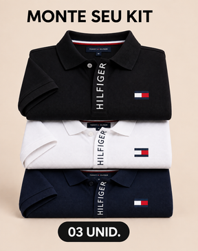 Combo 03 Camisas Gola Polo TH Statement Line
