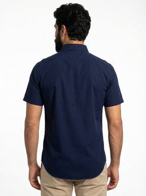 Camisa Social Manga Curta RL - Azul Marinho