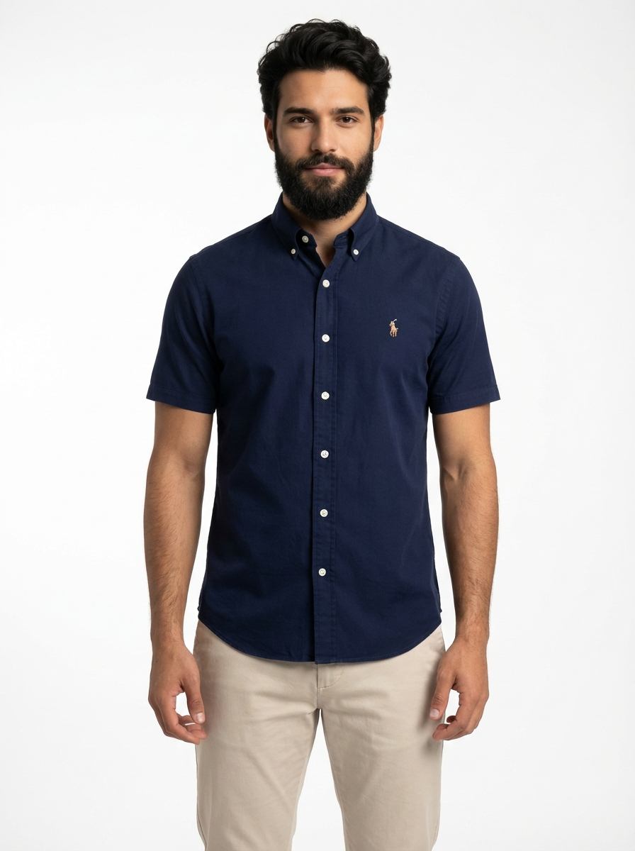 Camisa Social Manga Curta RL - Azul Marinho