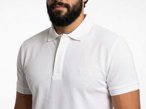 Camisa Gola Polo Boss - Off White