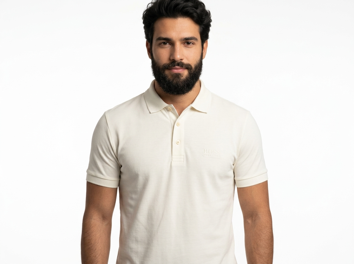 Camisa Gola Polo Boss | Boss Monochrome - Off White