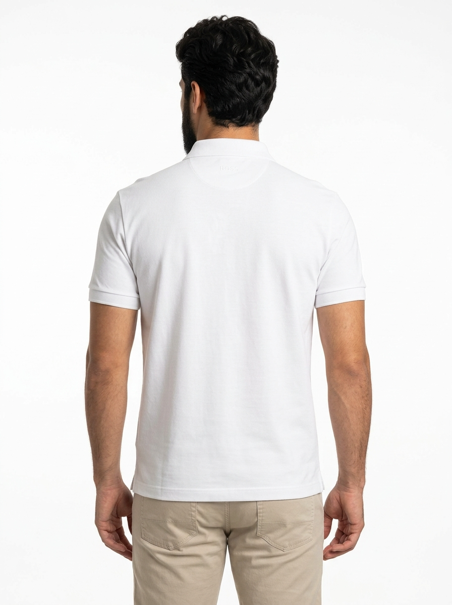 Camisa Gola Polo Boss - Off White
