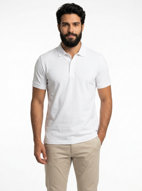 Camisa Gola Polo Boss - Off White