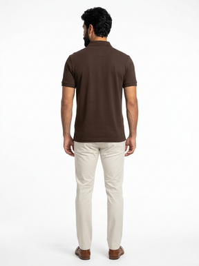 Camisa Gola Polo Boss - Marrom
