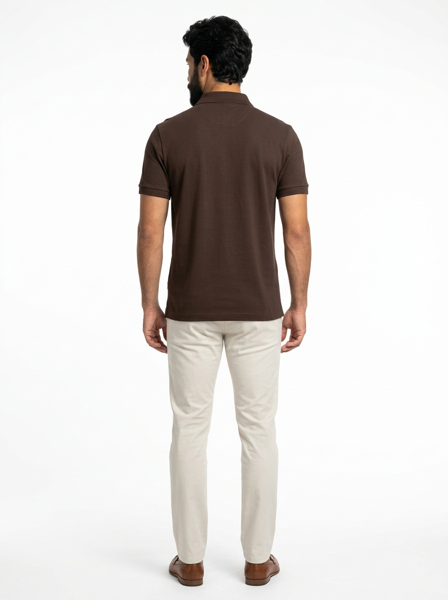 Camisa Gola Polo Boss - Marrom